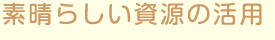 素晴らしい資源の活用
